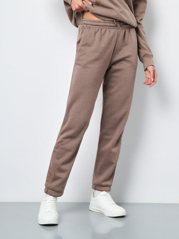 SINSAY WOMENS BASIC JOGGERS - BROWN